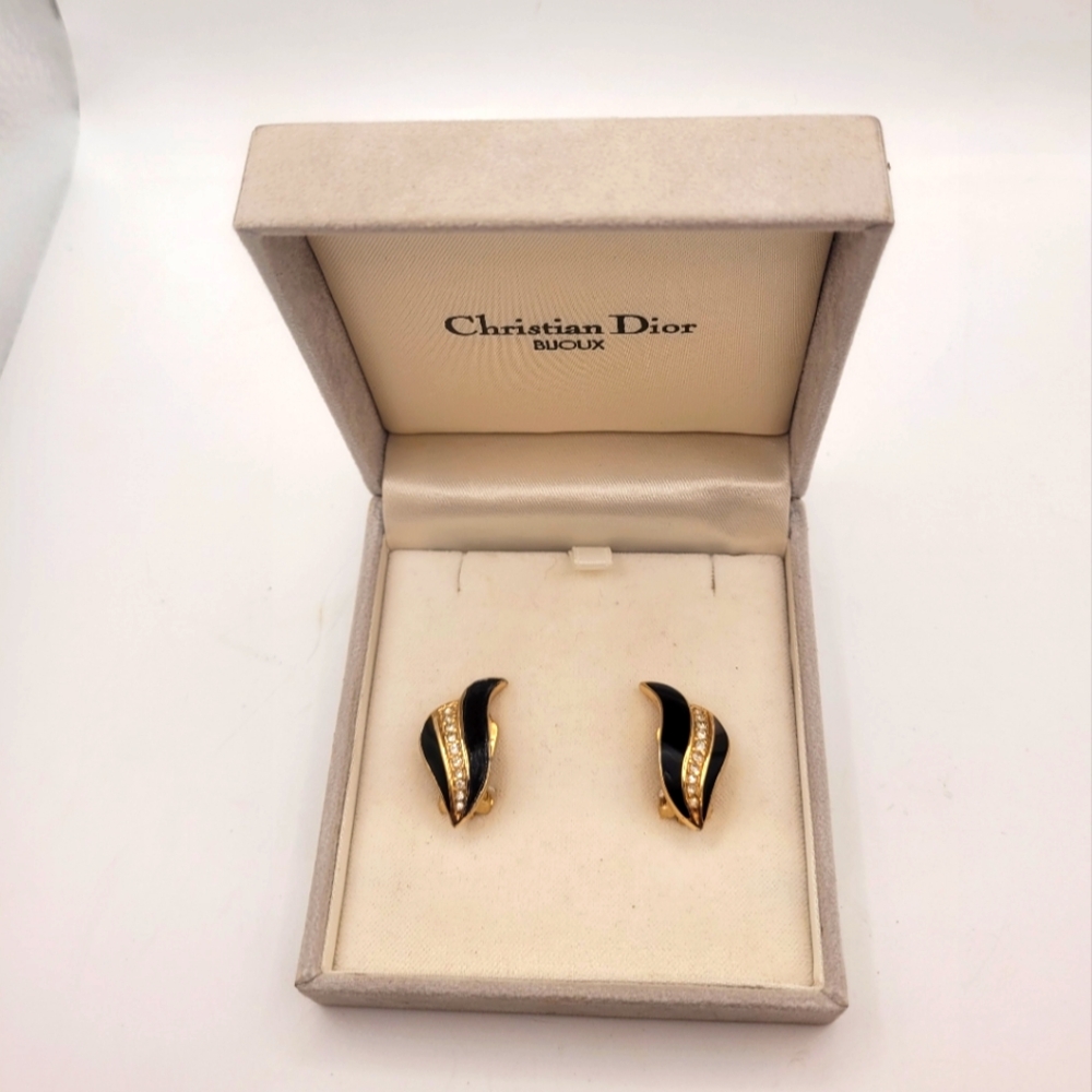 Christian Dior Gold Plated Clip On Earrings